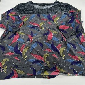 Colorful Feather Print Women's Top